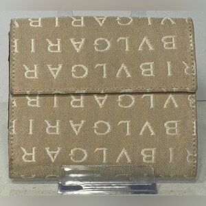 BVLGARI Canvas & Leather Bifold Wallet.